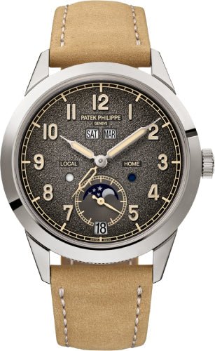 Patek Philippe Complications Annual Calendar Travel Time White Gold Textured Grey Dial | 5326G - 001 - Luxury Time NYC