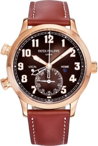 Patek Philippe Complications Calatrava Pilot Travel Time Rose Gold Brown Dial | 5524R - 001 - Luxury Time NYC