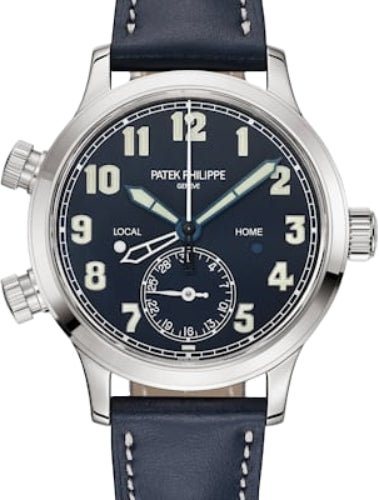 Patek Philippe Complications Calatrava Pilot Travel Time White Gold Blue Dial | 7234G - 001 - Luxury Time NYC