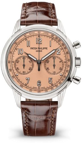 Patek Philippe Complications Chronograph White Gold Rose-Gilt Opaline Salmon Dial 5172G-010 - Luxury Time NYC