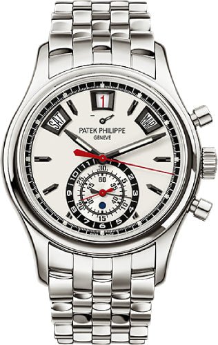 Patek Philippe Complications Day - Date Annual Calendar Chronograph Stainless Steel 40.5mm White Dial Bracelet | 5960/1A - 001 - Luxury Time NYC