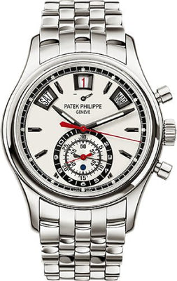 Patek Philippe Complications Day - Date Annual Calendar Chronograph Stainless Steel 40.5mm White Dial Bracelet | 5960/1A - 001 - Luxury Time NYC