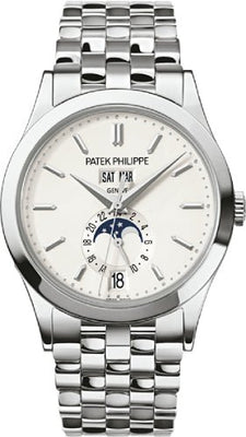 Patek Philippe Complications Day - Date Annual Calendar Moon Phases White Gold Silver Opaline Dial | 5396/1G - 010 - Luxury Time NYC