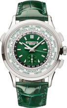 Load image into Gallery viewer, Patek Philippe Complications World Time 39.5 mm Flyback Chronograph Platinum Green Dial - 5930P - 001 - Luxury Time NYC