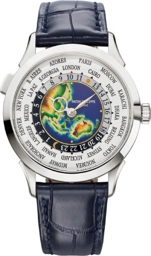 Patek Philippe Complications World Time Rare Handcrafts White Gold Grand Feu Cloisonns Dial | 5231G - 001 - Luxury Time NYC