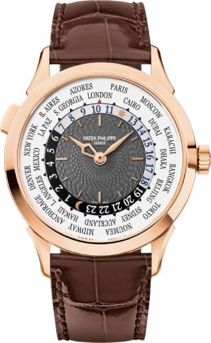 Patek Philippe Complications World Time Rose Gold 38.5 mm Charcoal Gray Dial - 5230R - 001 - Luxury Time NYC