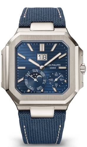 Patek Philippe Cubitus Grand Date Day & Moon Phases Platinum 45mm Blue Dial 5822P - 001 - Luxury Time NYC