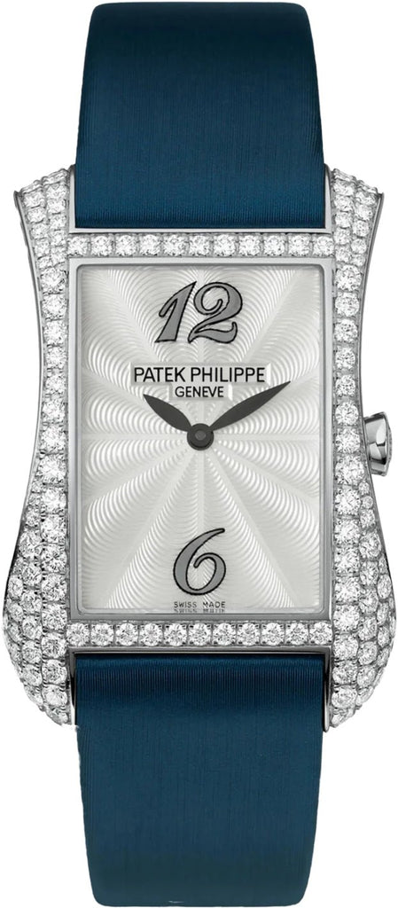 Patek Philippe Gondolo 40 mm Serata Guilloched White Gold White Mother of Pearl Arabic Dial - 4972G - 001 - Luxury Time NYC