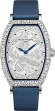 Load image into Gallery viewer, Patek Philippe Gondolo Ladies Guilloched White Gold Diamond Pave | 7099G - 001 - Luxury Time NYC