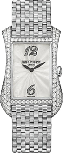 Patek Philippe Gondolo Serata Quartz White Gold Diamond Bezel Mother of Pearl Dial | 4972/1G - 001 - Luxury Time NYC