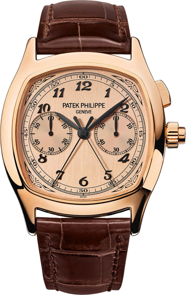 Patek Philippe Grand Complications 37 - 44.6mm Champagne Satin Arabic Rose Gold Leather - 5950R - 010 - Luxury Time NYC