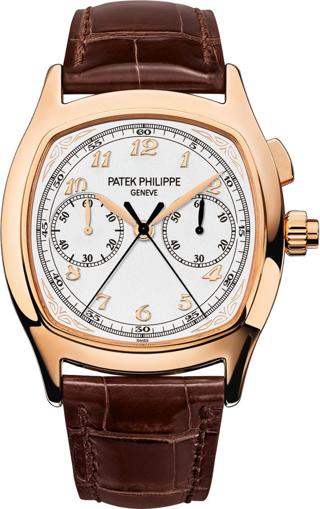 Patek Philippe Grand Complications 37 - 44.6mm Silver Satin Arabic Rose Gold Leather - 5950R - 001 - Luxury Time NYC