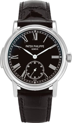 Patek Philippe Grand Complications 38mm Black Roman Platinum Leather Automatic | 5078P - 010 - Luxury Time NYC