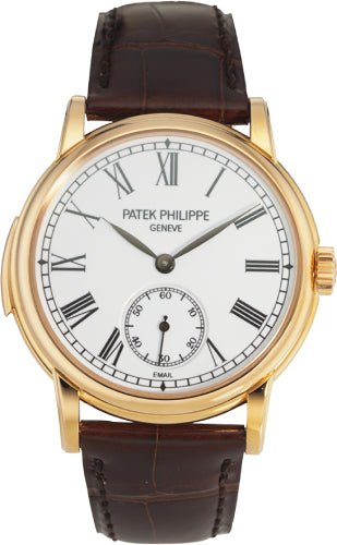 Patek Philippe Grand Complications 38mm White Roman Rose Gold Leather Automatic | 5078R - 001 - Luxury Time NYC