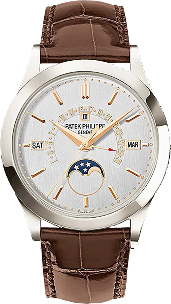 Patek Philippe Grand Complications 39.5mm Silver Satin Index Platinum Leather - 5496P - 015 - Luxury Time NYC