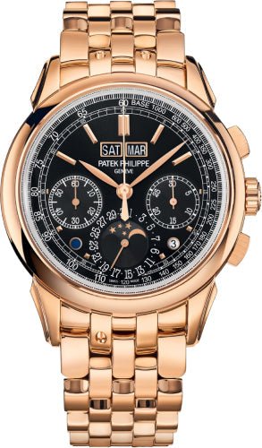 Patek Philippe Grand Complications 41 mm Chronograph Perpetual Calendar Rose Gold Black Dial - 5270/1R - 001 - Luxury Time NYC