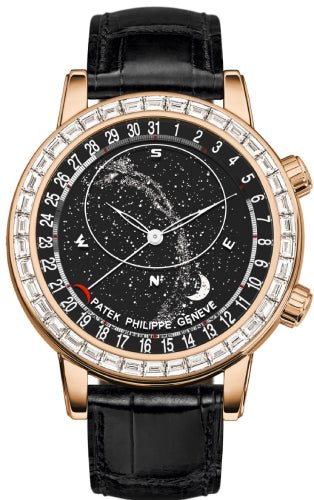 Patek Philippe Grand Complications Celestial Moon Age Rose Gold 44mm Black Sky Chart Dial Diamond Bezel - 6104R - 001 - Luxury Time NYC