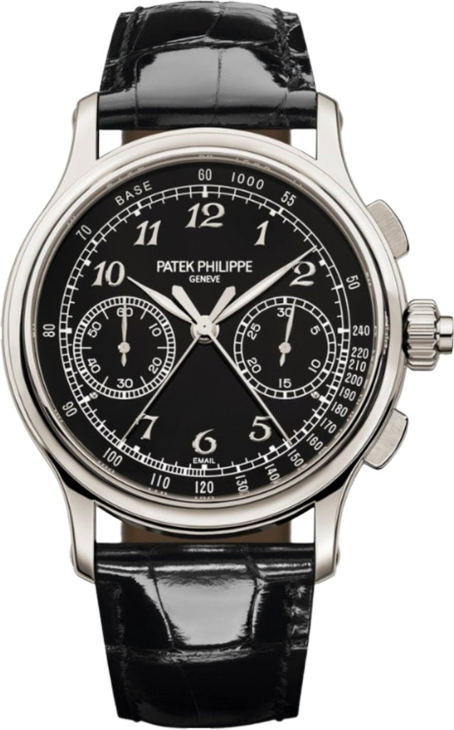 Patek Philippe Grand Complications Chronograph 33mm Black Arabic Platinum Leather Manual - 5959P - 011 - Luxury Time NYC