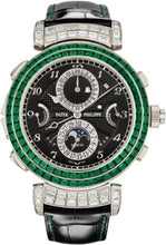 Load image into Gallery viewer, Patek Philippe Grand Complications Grandmaster Chime Haute Joaillerie White Gold Set With Emeralds Diamonds | 6300/403G - 001 - Luxury Time NYC