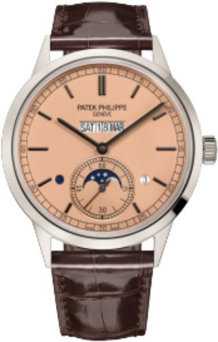 Patek Philippe Grand Complications In - Line Perpetual Calendar Platinum Salmon Dial | 5236P - 010 - Luxury Time NYC