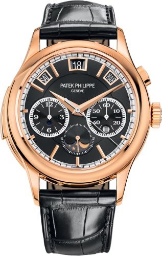 Patek Philippe Grand Complications Minute Repeater 42 mm Chronograph Perpetual Calendar Rose Gold Black Dial - 5208R - 001 - Luxury Time NYC