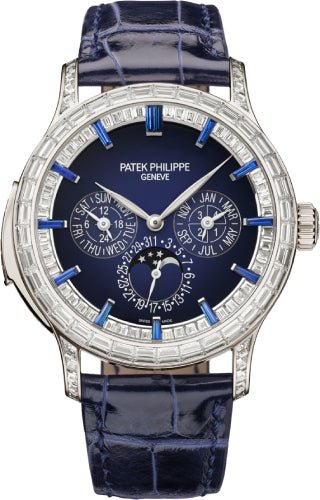 Patek Philippe Grand Complications Minute Repeater Perpetual Calendar Platinum Blue Black Gradient Dial Diamond Bezel | 5374/300P - 001 - Luxury Time NYC