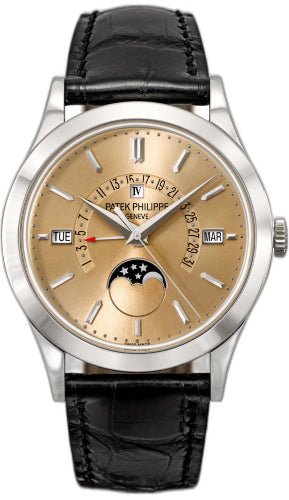 Patek Philippe Grand Complications Perpetual Calendar Day - Date Moon Phase 39.5mm Honey Brown Index Platinum Leather Automatic - 5496P - 014 - Luxury Time NYC