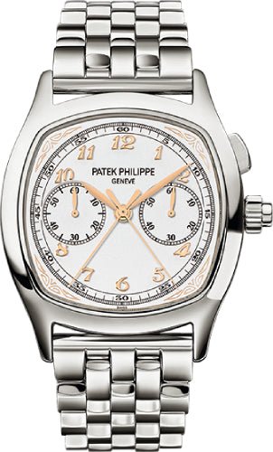 Patek Philippe Grand Complications Perpetual Calendar Day Month Moon Phase 37 x 44.6mm Silver Arabic Stainless Steel Manual | 5950/1A - 013 - Luxury Time NYC