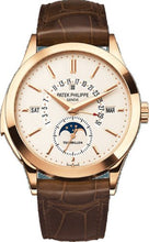 Load image into Gallery viewer, Patek Philippe Grand Complications Perpetual Calendar Day Month Moon Phase 39.5mm Silver Opaline Index Rose Gold Leather Manual | 5216R - 001 - Luxury Time NYC