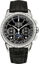 Load image into Gallery viewer, Patek Philippe Grand Complications Perpetual Calendar Moon Phases Chronograph Platinum Diamond Baguette Black | 5271P - 001 - Luxury Time NYC