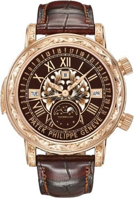 Patek Philippe Grand Complications Sky Moon Tourbillon Rose Gold Brown Enamel Dial | 6002R - 001 - Luxury Time NYC