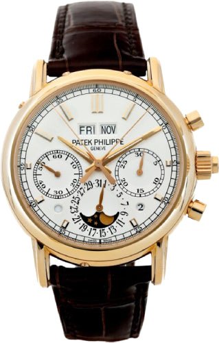 Patek Philippe Grand Complications Split - Seconds Chronograph Perpetual Calendar Rose Gold Silver Opaline Dial | 5204R - 001 - Luxury Time NYC