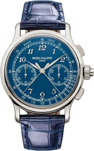 Patek Philippe Grand Complications Split Seconds Chronograph Platinum Blue Enamel Dial | 5370P - 011 - Luxury Time NYC