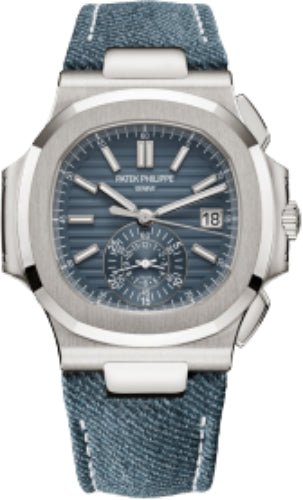 Patek Philippe Nautilus Chronograph White Gold Blue - Gray Dial | 5980/60G - 001 - Luxury Time NYC