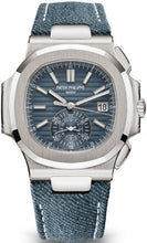 Load image into Gallery viewer, Patek Philippe Nautilus Chronograph White Gold Opaline Blue - Gray Dial - 5980/60G - 001 - Luxury Time NYC