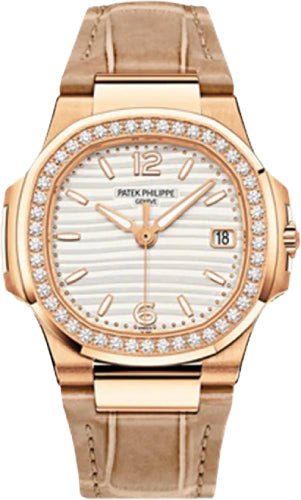 Patek Philippe Nautilus Date Sweep Seconds Rose Gold Silver White Dial | 7010R - 011 - Luxury Time NYC