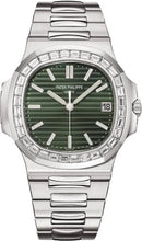 Load image into Gallery viewer, Patek Philippe Nautilus Date Sweep Seconds Stainless Steel Diamonds Green Dial - 5711/1300A - 001 - Luxury Time NYC