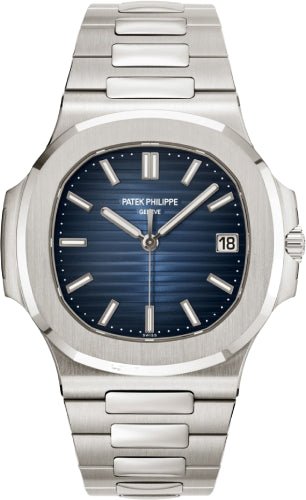 Patek Philippe Nautilus Date Sweep Seconds White Gold Black Blue Dial | 5811/1G - 001 - Luxury Time NYC