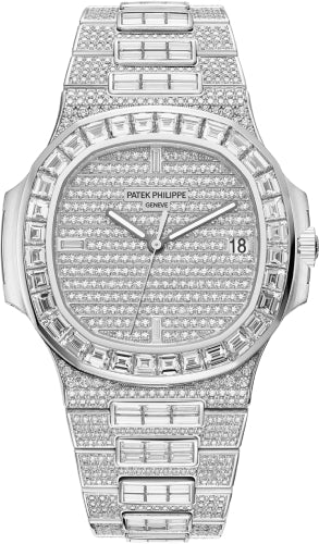 Patek Philippe Nautilus Date Sweep Seconds White Gold/Diamonds Dial & Bezel 40 mm - 5719/10G - 010 - Luxury Time NYC