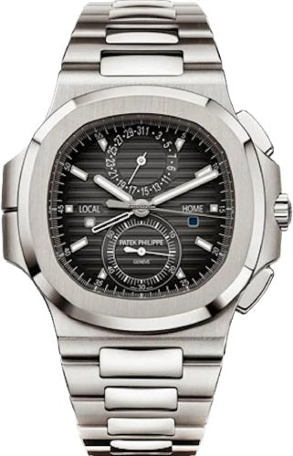 Patek Philippe Nautilus Flyback 40.5 mm Chronograph Travel Time Chronograph Stainless Steel Grey Dial - 5990/1A - 001 - Luxury Time NYC