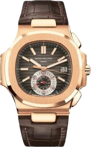 Patek Philippe Nautilus Flyback Chronograph Date Rose Gold Black Brown Dial | 5980R - 001 - Luxury Time NYC