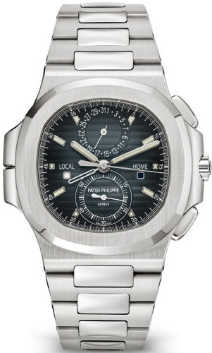 Patek Philippe Nautilus Flyback Chronograph Travel Time Stainless Steel Blue Black Dial 5990/1A - 011 - Luxury Time NYC