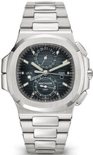 Load image into Gallery viewer, Patek Philippe Nautilus Flyback Chronograph Travel Time Stainless Steel Blue Black Dial 5990/1A - 011 - Luxury Time NYC