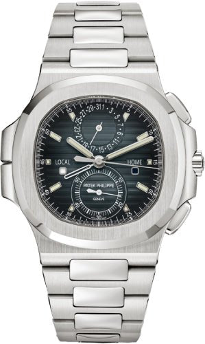 Patek Philippe Nautilus Flyback Chronograph Travel Time Stainless Steel Blue Black Dial | 5990/1A - 011 - Luxury Time NYC