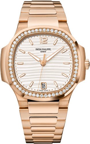 Patek Philippe Nautilus Ladies Rose Gold Silver Dial | 7118/1200R - 001 - Luxury Time NYC