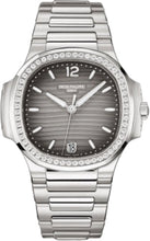 Load image into Gallery viewer, Patek Philippe Nautilus Ladies Stainless Steel Diamond Grey Opaline Dial | 7118/1200A - 011 - Luxury Time NYC