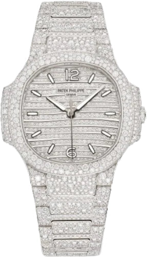 Patek Philippe Nautilus Ladies White Gold/Diamond Paved | 7118/1450G - 001 - Luxury Time NYC