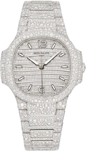 Patek Philippe Nautilus Ladies White Gold/Diamond Paved | 7118/1450G - 001 - Luxury Time NYC