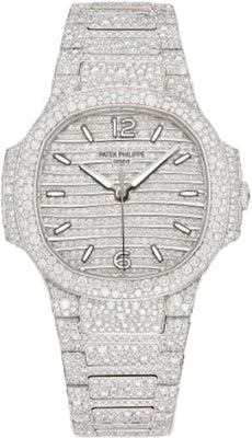 Patek Philippe Nautilus Ladies White Gold/Diamond Paved | 7118/1450G - 001 - Luxury Time NYC