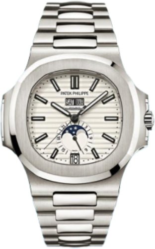 Patek Philippe Nautilus Moon Phase Date Stainless Steel White Index | 5726/1A - 010 - Luxury Time NYC